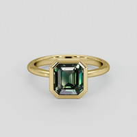 2.05 Ct. Bluish Green Sapphire Ring, 14K Yellow Gold 1