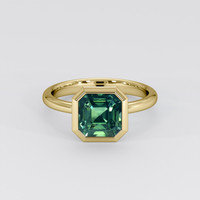 3.05 Ct. Bluish Green Sapphire Ring, 14K Yellow Gold 1