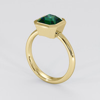 3.05 Ct. Bluish Green Sapphire Ring, 14K Yellow Gold 2