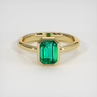 1.12 Ct. Emerald Ring, 18K Yellow Gold 1