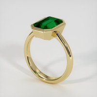 3.19 Ct. Emerald Ring, 18K Yellow Gold 2