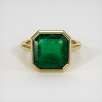 6.60 Ct. Emerald Ring, 18K Yellow Gold 1