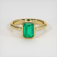 0.86 Ct. Emerald Ring, 18K Yellow Gold 1