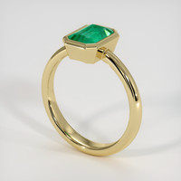 0.86 Ct. Emerald Ring, 18K Yellow Gold 2