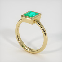 1.32 Ct. Emerald Ring, 18K Yellow Gold 2