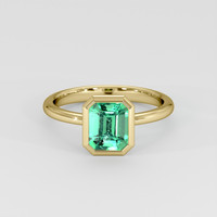 1.25 Ct. Emerald Ring, 18K Yellow Gold 1