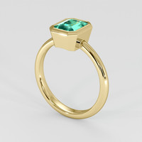 1.25 Ct. Emerald Ring, 18K Yellow Gold 2