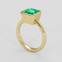 2.46 Ct. Emerald Ring, 18K Yellow Gold 2