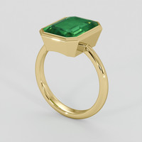 4.02 Ct. Emerald Ring, 18K Yellow Gold 2
