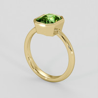 2.71 Ct. Green (Lime Green) Peridot Ring, 18K Yellow Gold 2