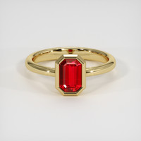 0.99 Ct. Ruby Ring, 18K Yellow Gold 1