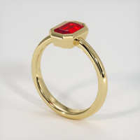 0.99 Ct. Ruby Ring, 18K Yellow Gold 2