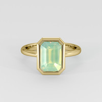 3.61 Ct. Yellowish Green Sapphire Ring, 18K Yellow Gold 1
