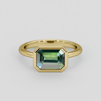 2.03 Ct. Green Sapphire Ring, 18K Yellow Gold 1