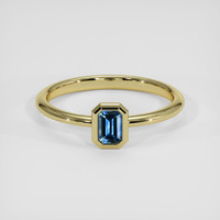 0.40 Ct. Greenish Blue Sapphire Ring, 18K Yellow Gold 1