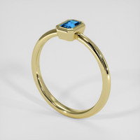 0.40 Ct. Greenish Blue Sapphire Ring, 18K Yellow Gold 2