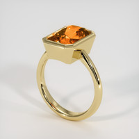 6.28 Ct. Orange Sapphire Ring, 18K Yellow Gold 2