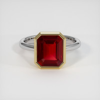 3.41 Ct. Ruby Ring, 14K Yellow & White 1