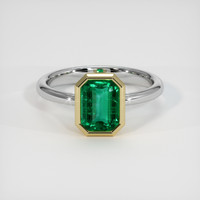 3.32 Ct. Emerald Ring, 18K Yellow & White 1