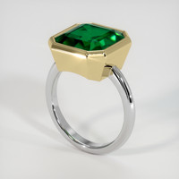 6.60 Ct. Emerald Ring, 18K Yellow & White 2