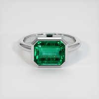 3.32 Ct. Emerald Ring, Platinum 950 1