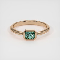 0.78 Ct. Bluish Green Sapphire Ring, 14K Rose Gold 1