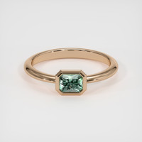 0.78 Ct. Bluish Green Sapphire Ring, 18K Rose Gold 1
