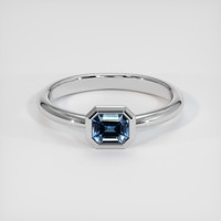 0.49 Ct. Blue Sapphire Ring, 10K White Gold 1