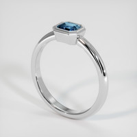 0.49 Ct. Blue Sapphire Ring, 10K White Gold 2