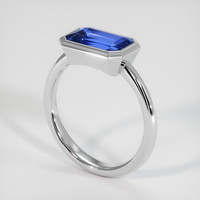 2.57 Ct. Blue Sapphire Ring, 14K White Gold 2