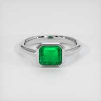 1.12 Ct. Emerald Ring, 18K White Gold 1