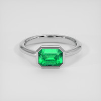 1.42 Ct. Emerald Ring, 18K White Gold 1