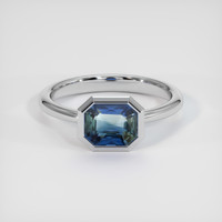 2.05 Ct. Sapphire Ring, 18K White Gold 1