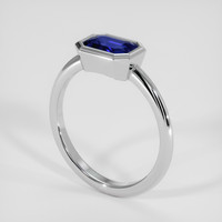 1.31 Ct. Blue Sapphire Ring, 18K White Gold 2