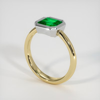 1.12 Ct. Emerald Ring, 18K White & Yellow 2