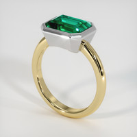 3.32 Ct. Emerald Ring, 18K White & Yellow 2