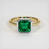 1.48 Ct. Emerald Ring, 18K White & Yellow 1