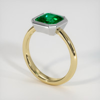 1.48 Ct. Emerald Ring, 18K White & Yellow 2