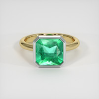 3.05 Ct. Emerald Ring, 18K White & Yellow 1