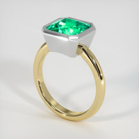 3.05 Ct. Emerald Ring, 18K White & Yellow 2