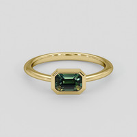 1.17 Ct. Bluish Green Sapphire Ring, 10K Yellow Gold 1