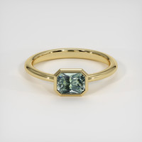 1.15 Ct. Green Sapphire Ring, 10K Yellow Gold 1