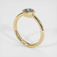 0.68 Ct. Greyish Blue Sapphire Ring, 10K Yellow Gold 2