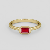 0.67 Ct. Ruby Ring, 14K Yellow Gold 1