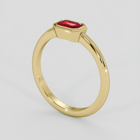 0.67 Ct. Ruby Ring, 14K Yellow Gold 2