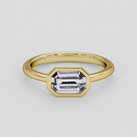 0.96 Ct. White Sapphire Ring, 14K Yellow Gold 1