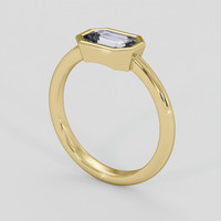 0.96 Ct. White Sapphire Ring, 14K Yellow Gold 2