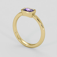 0.80 Ct. Purple Sapphire Ring, 14K Yellow Gold 2