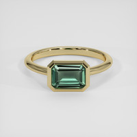 1.58 Ct. Bluish Green Sapphire Ring, 14K Yellow Gold 1