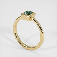 0.67 Ct. Bluish Green Sapphire Ring, 14K Yellow Gold 2